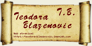 Teodora Blaženović vizit kartica